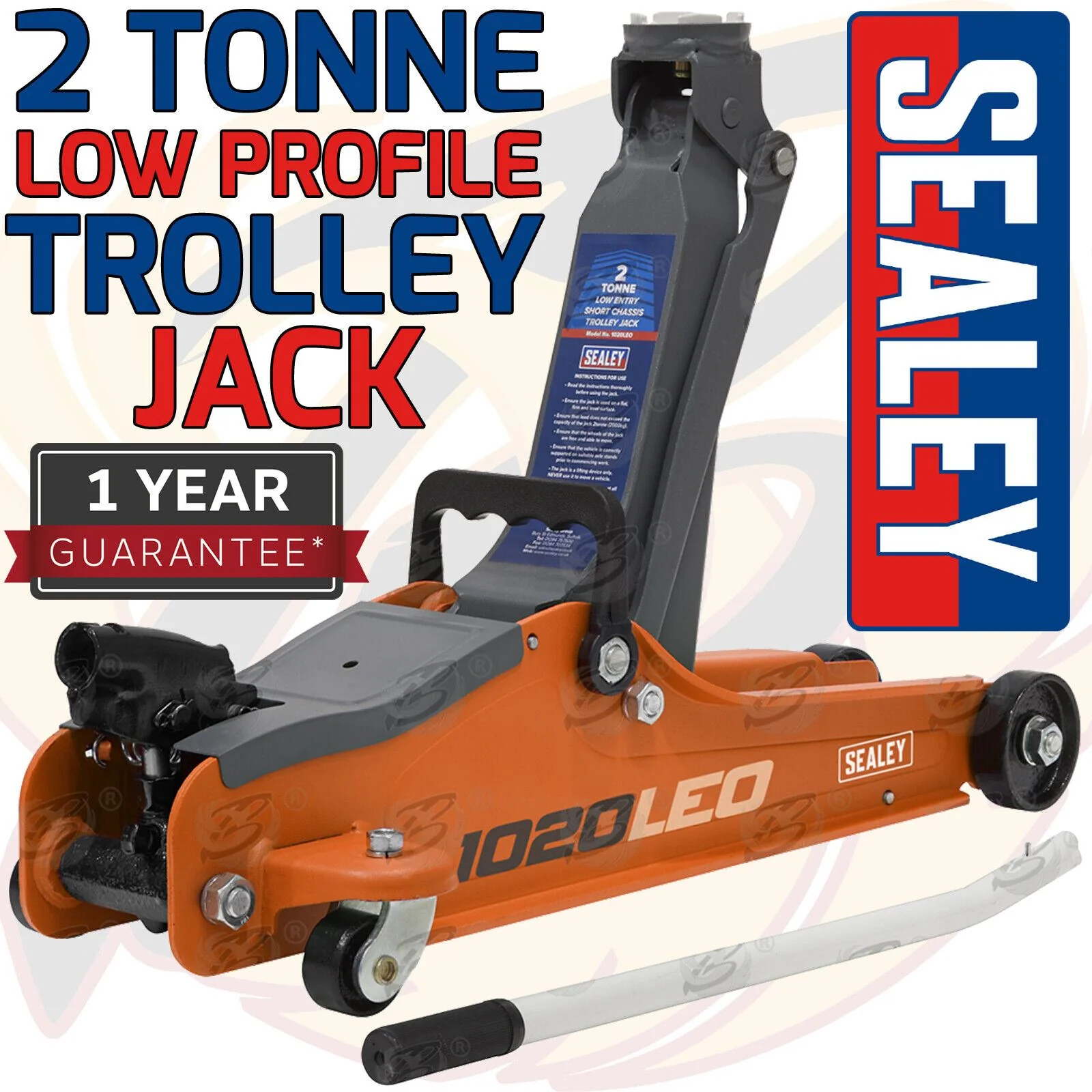 Sealey 2 Tonne Low Profile Trolley Jack ( Orange )  1020LEO