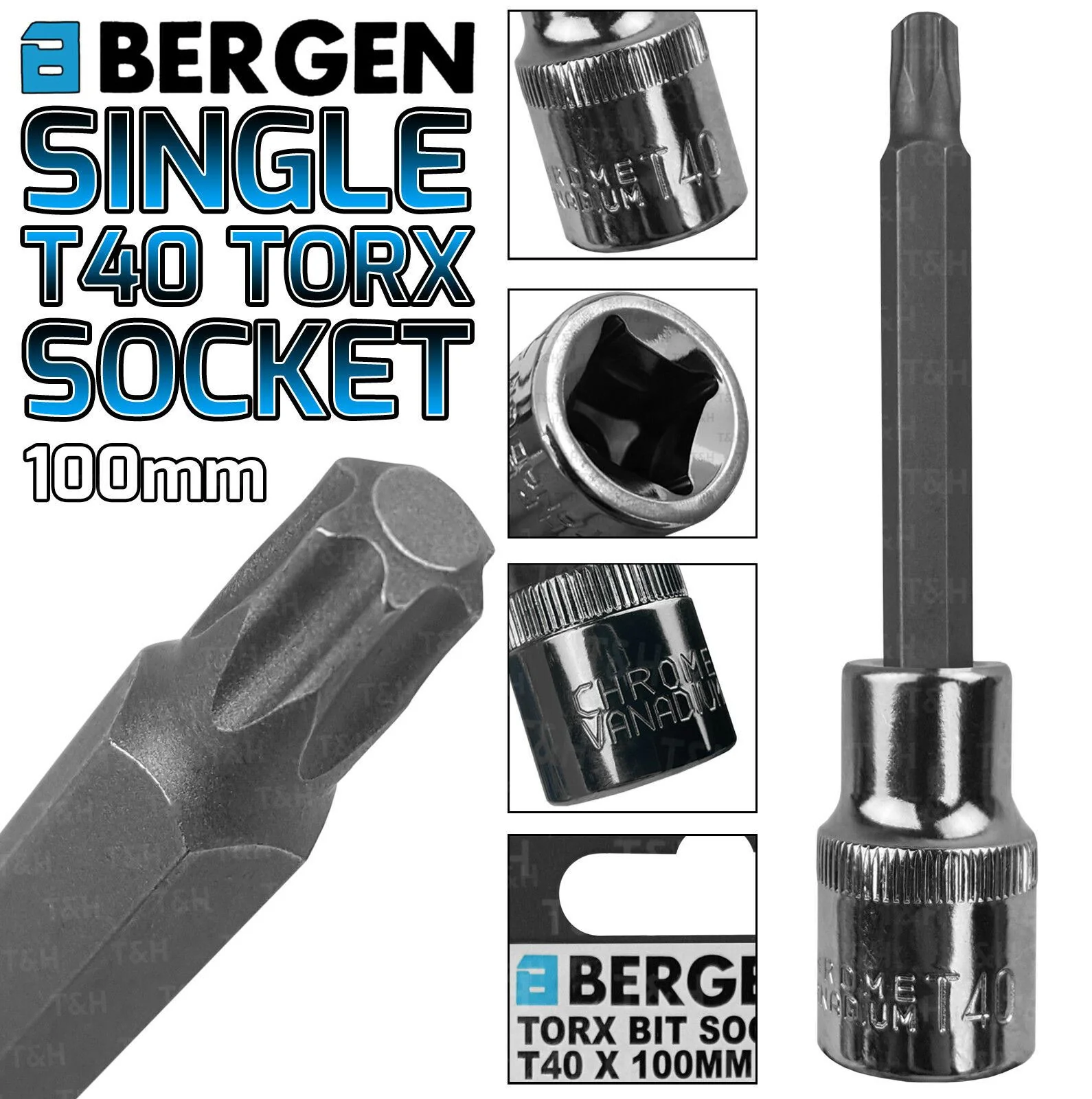 US PRO T40 1/2″ DRIVE 100MM LONG TORX BIT SOCKET ( SINGLE )