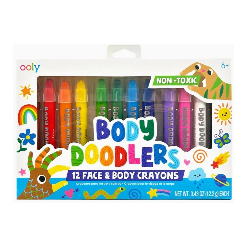 Ooly Body Doodlers Face & Body Crayons – Set of 12 Colors