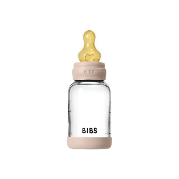 BIBS Baby 4oz Latex Glass Bottle with Bumper