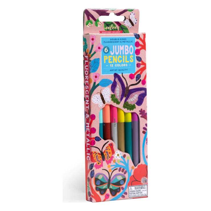 eeBoo Butterfly 6 Jumbo Double-Sided Pencils