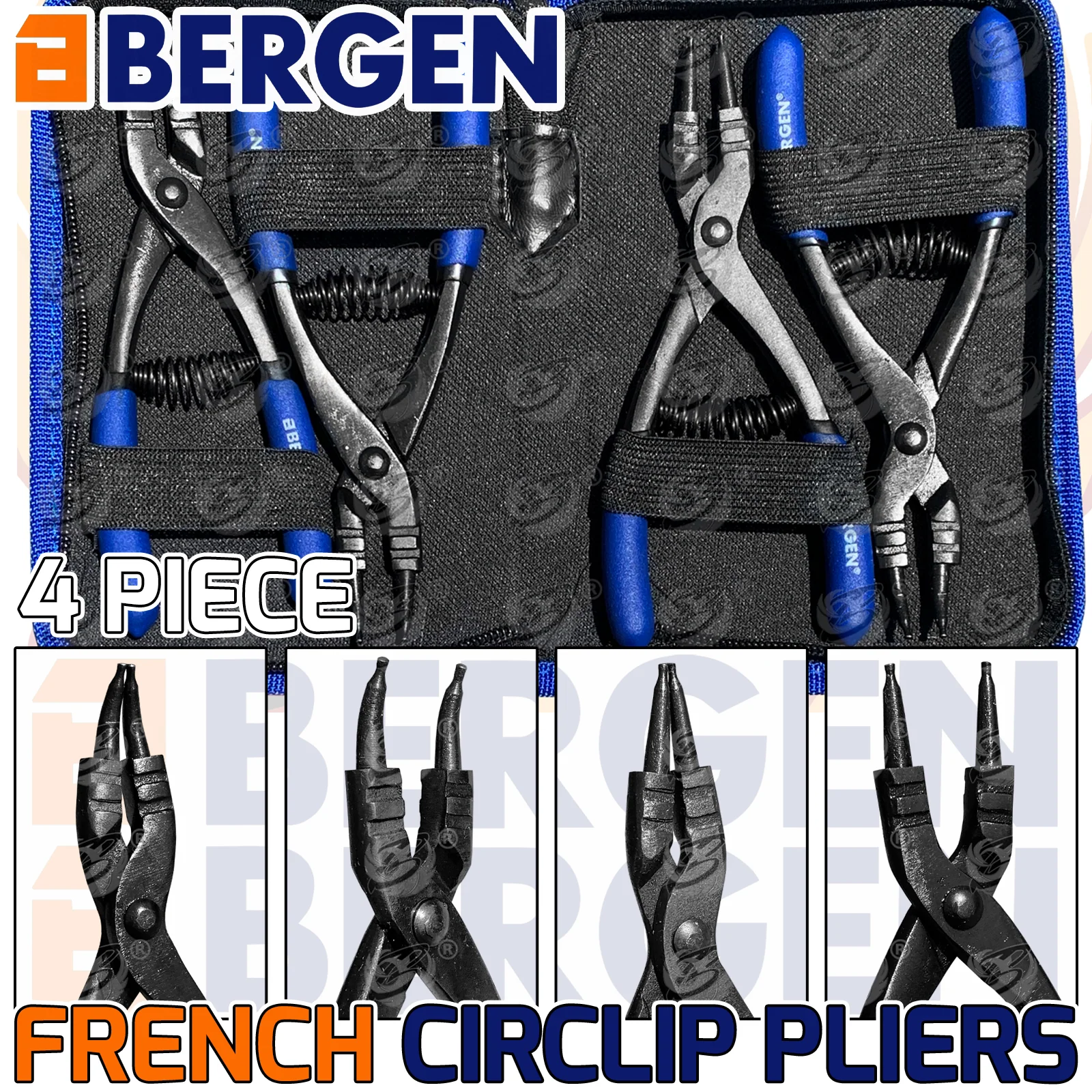 BERGEN 4PCS 6″ FRECH TYPE CIRCLIP PLIERS