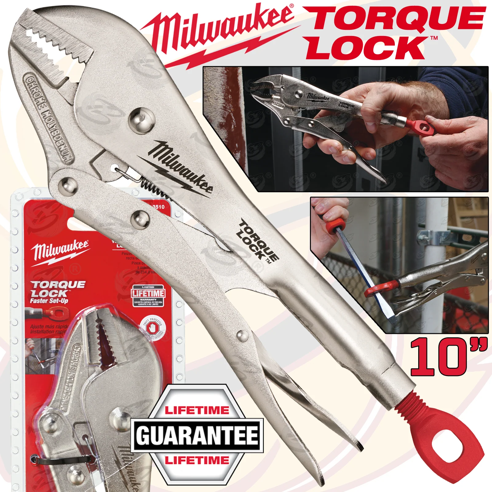 Milwaukee 10″ Straight Jaw Torque Lock Locking Pliers ( 4932471726 )