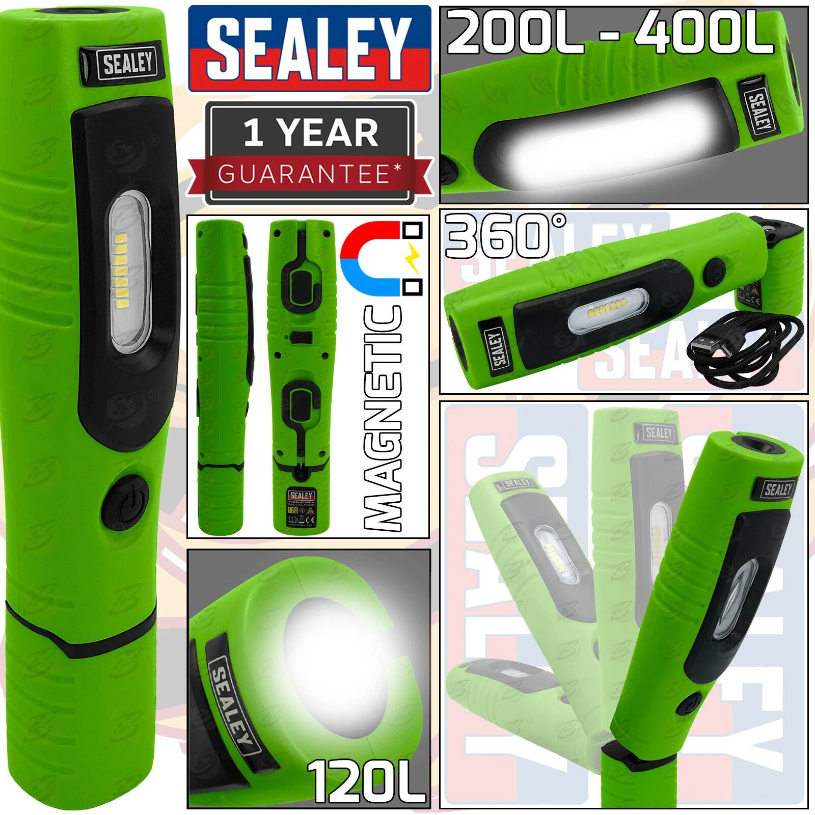 Sealey Rechargeable Smd Led Li – Ion Work Light ( Green )  LED3602G