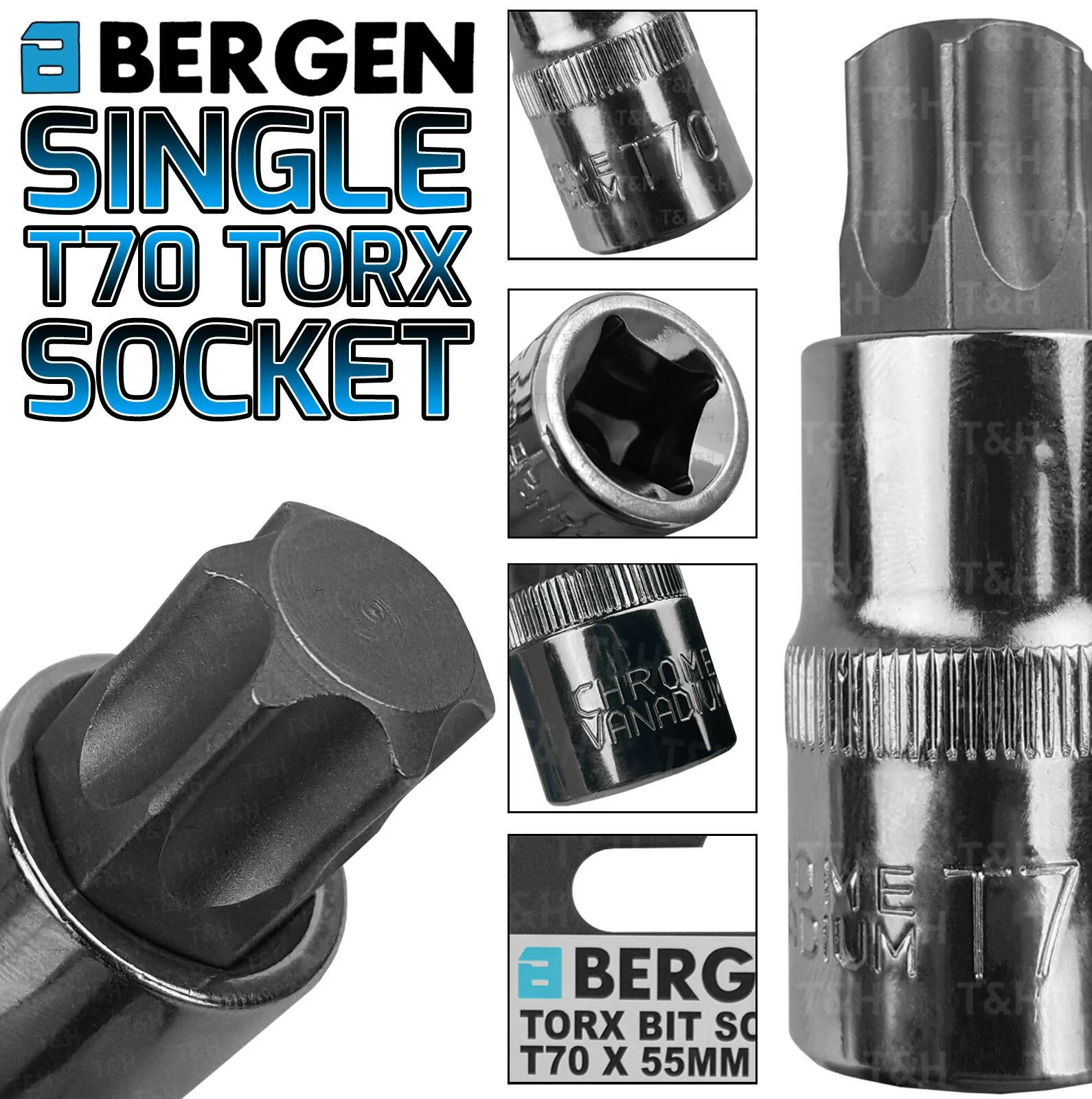 US PRO T70 1/2″ DRIVE 55MM LONG TORX BIT SOCKET ( SINGLE )
