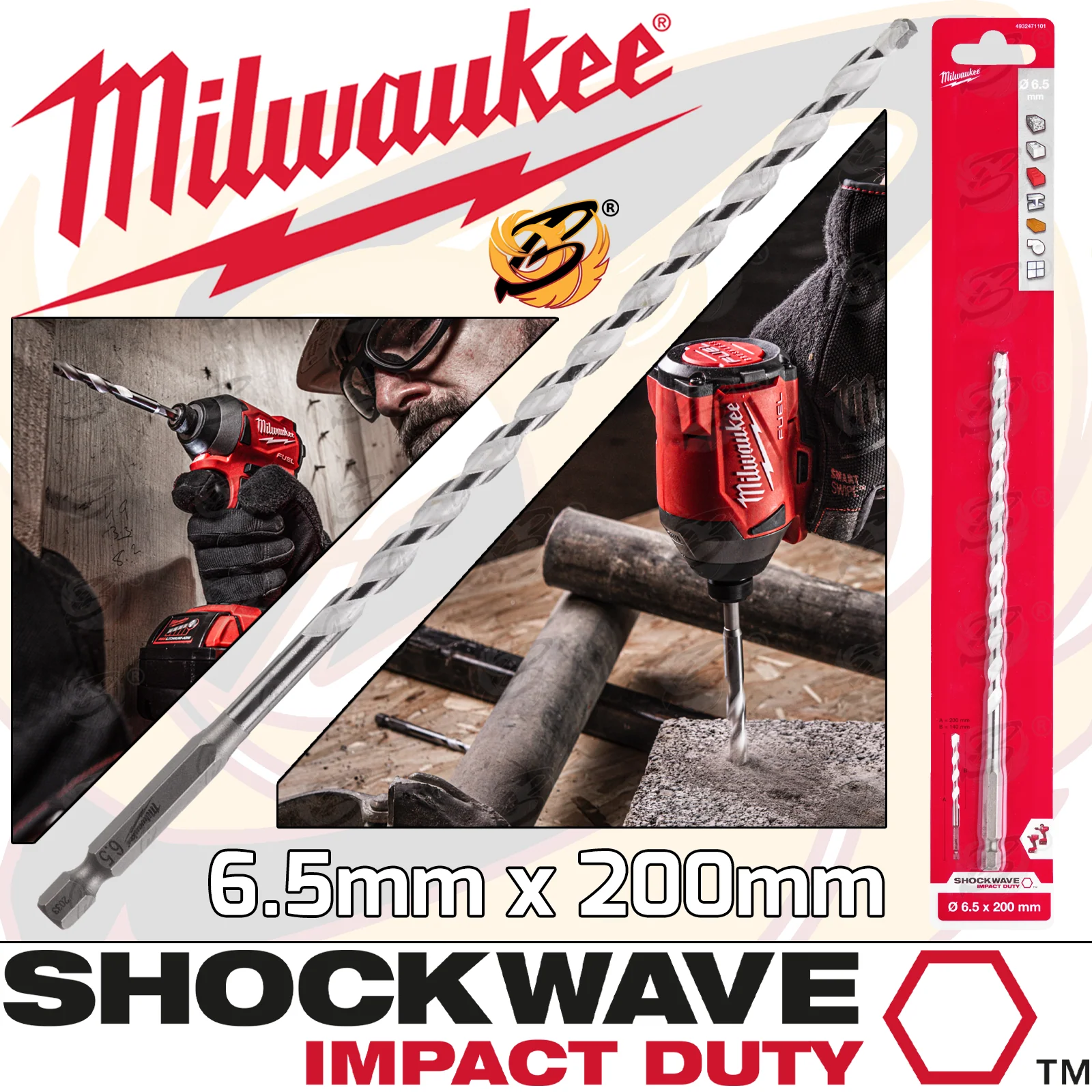 Milwaukee 6.5mm x 200mm Multi Material Drill Bit ( 4932471101 )