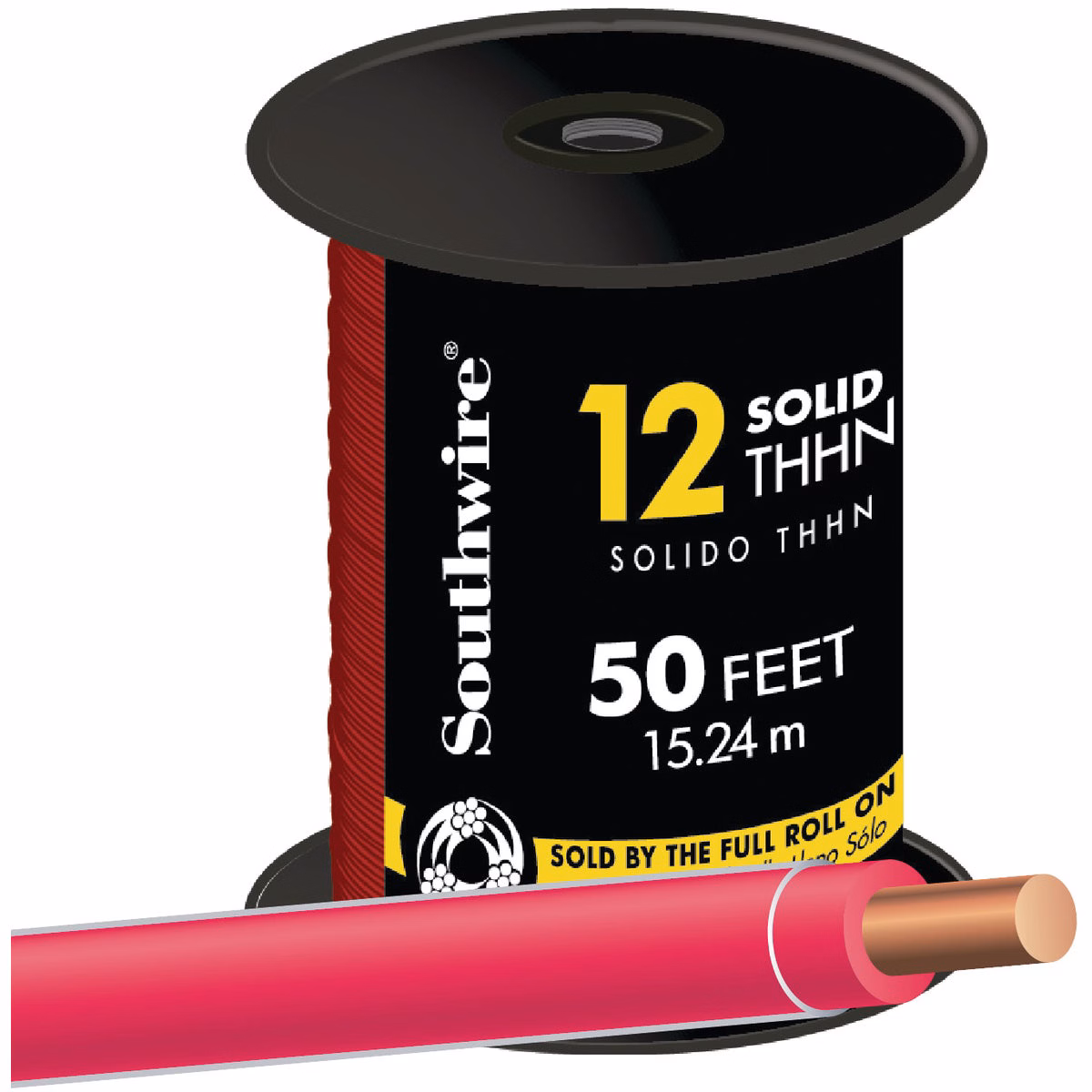 Southwire 50 Ft. 12 AWG Solid Red THHN Electrical Wire