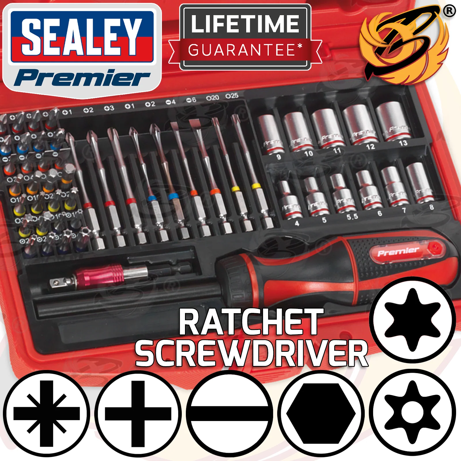 Sealey 51 Piece Fine Tooth Ratchet Screwdriver & Accessories ( AK64903 )