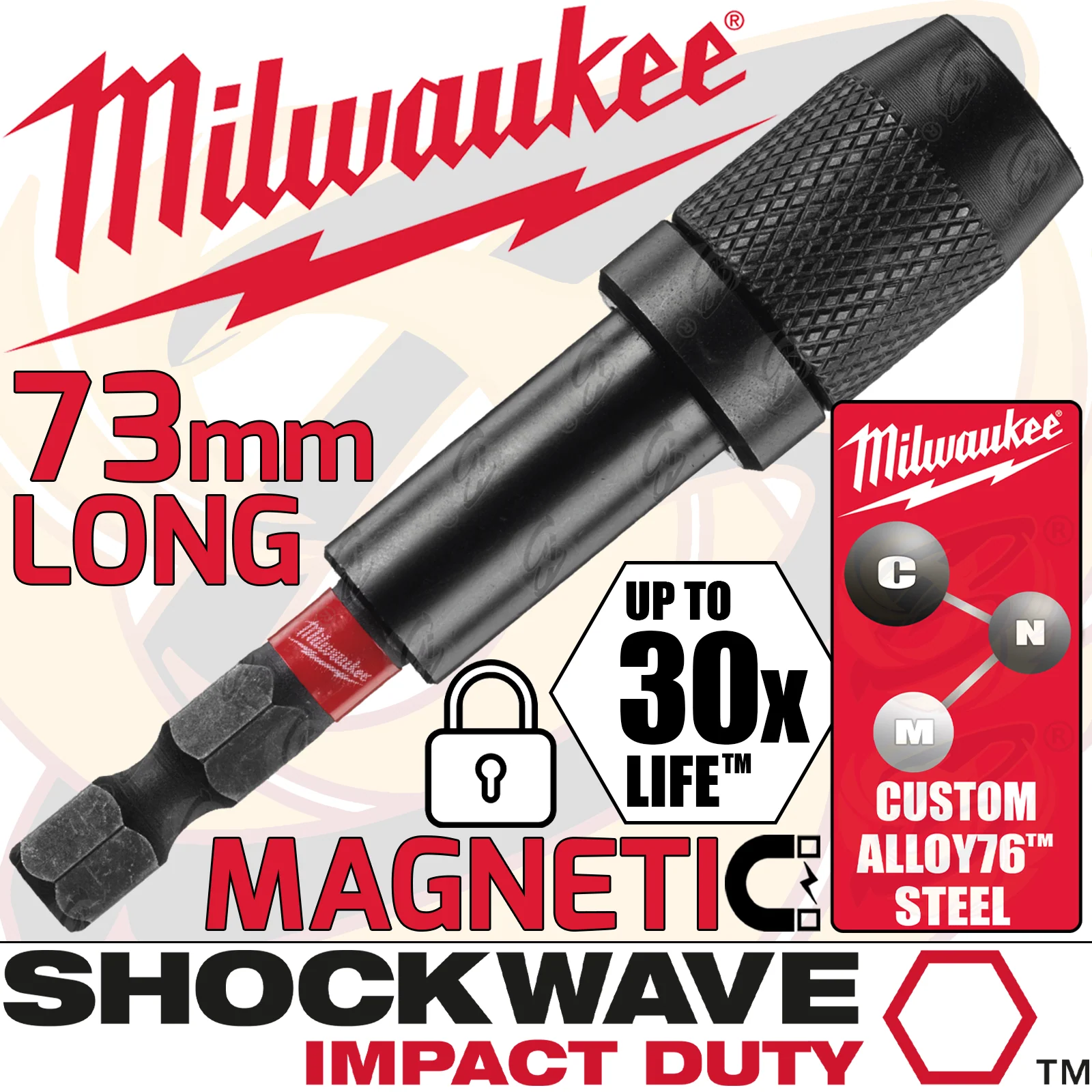 Milwaukee 73mm Locking Bit Holder ( Shockwave Impact Duty ) ( 4932472064 )
