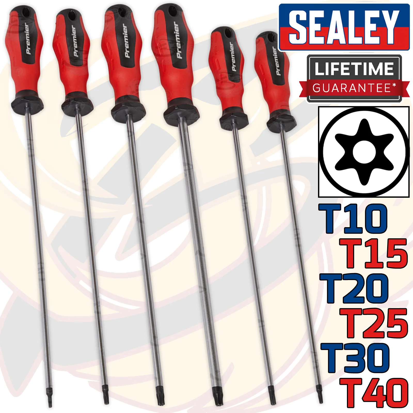 Sealey 6 Piece Extra Long Magentic Tamperproof Torx Screwdrivers T10 – T40 ( AK4336 )