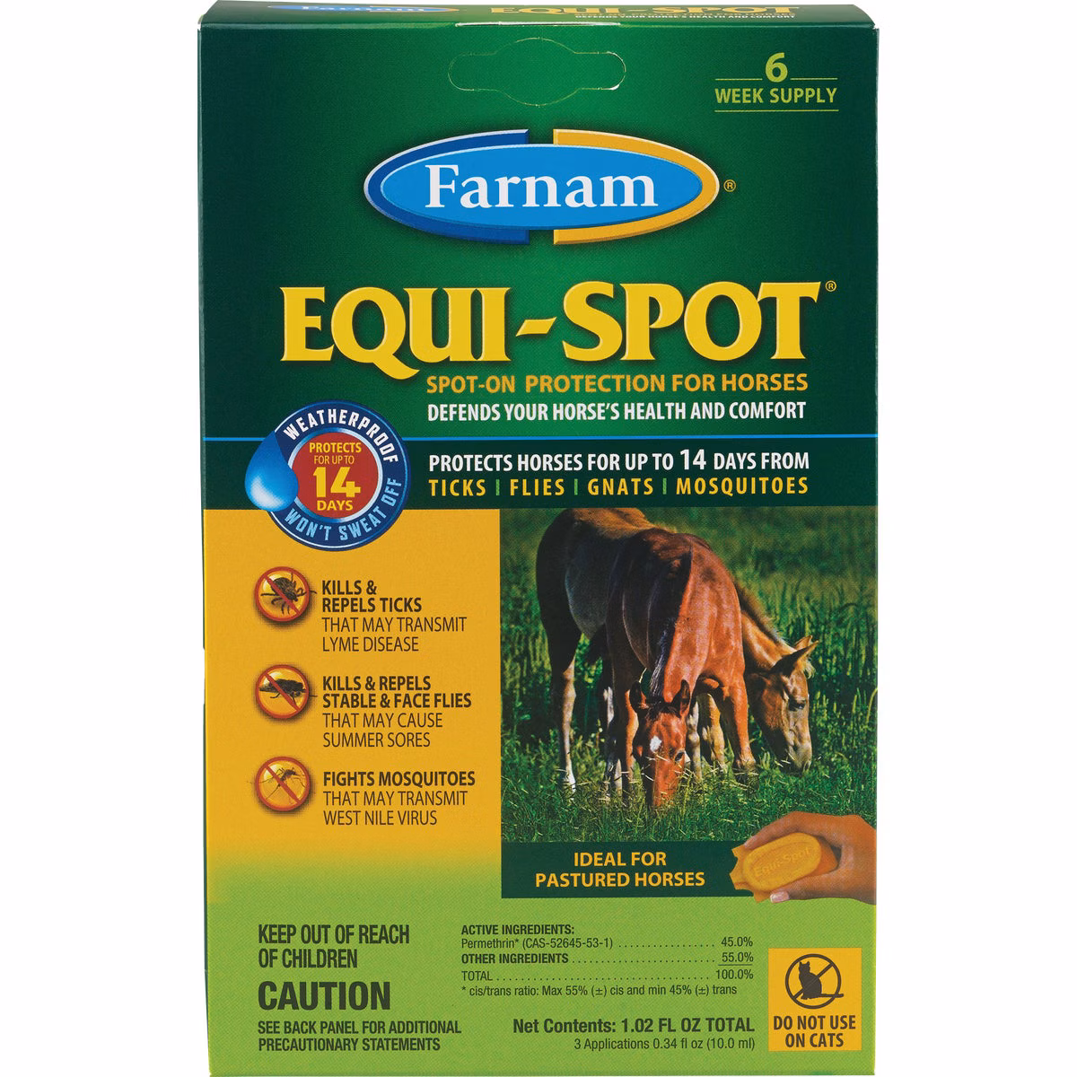 Farnam Equi-Spot 10 Ml. Spot-On Fly Repellent For Horses (3-Pack)