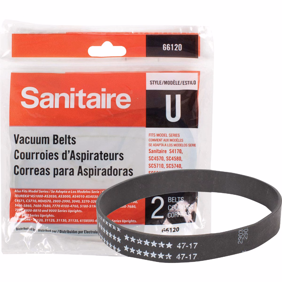Sanitaire U Vacuum Cleaner Belt (2-Pack)