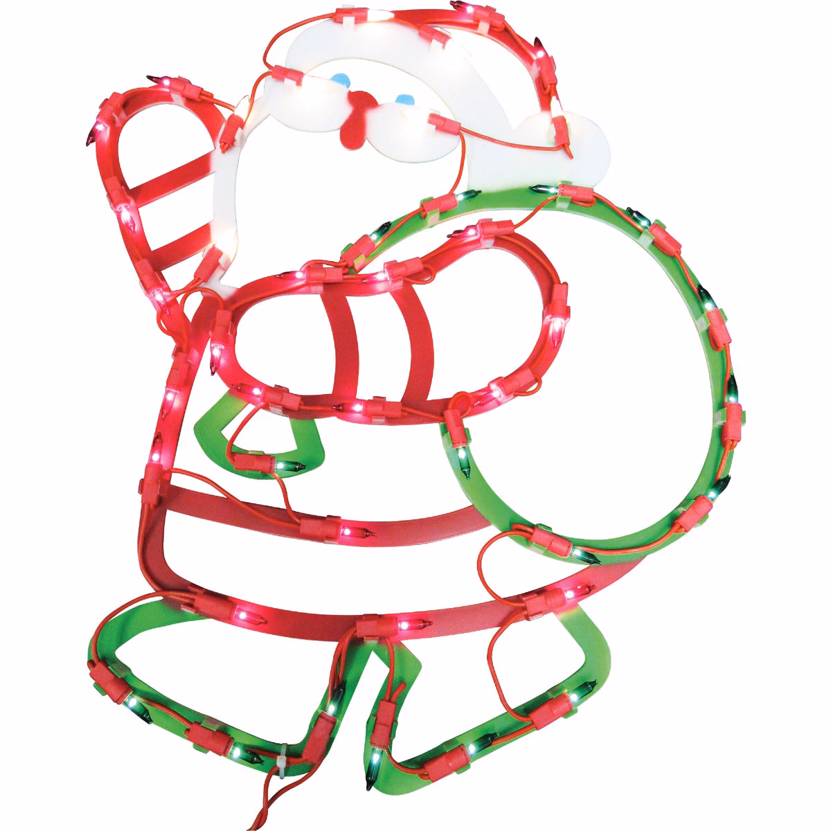 J Hofert 17.5 In. Pre-Lit Waving Santa Plaque with 43 Lights