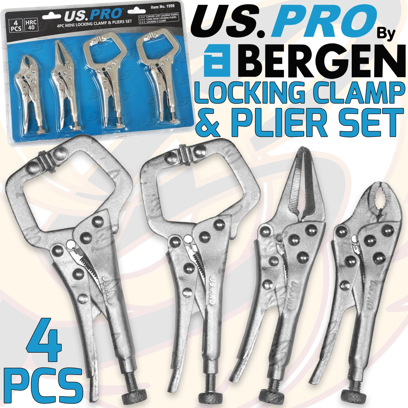 US Pro 4 Piece Mini Welding Pliers & Clamps  1998