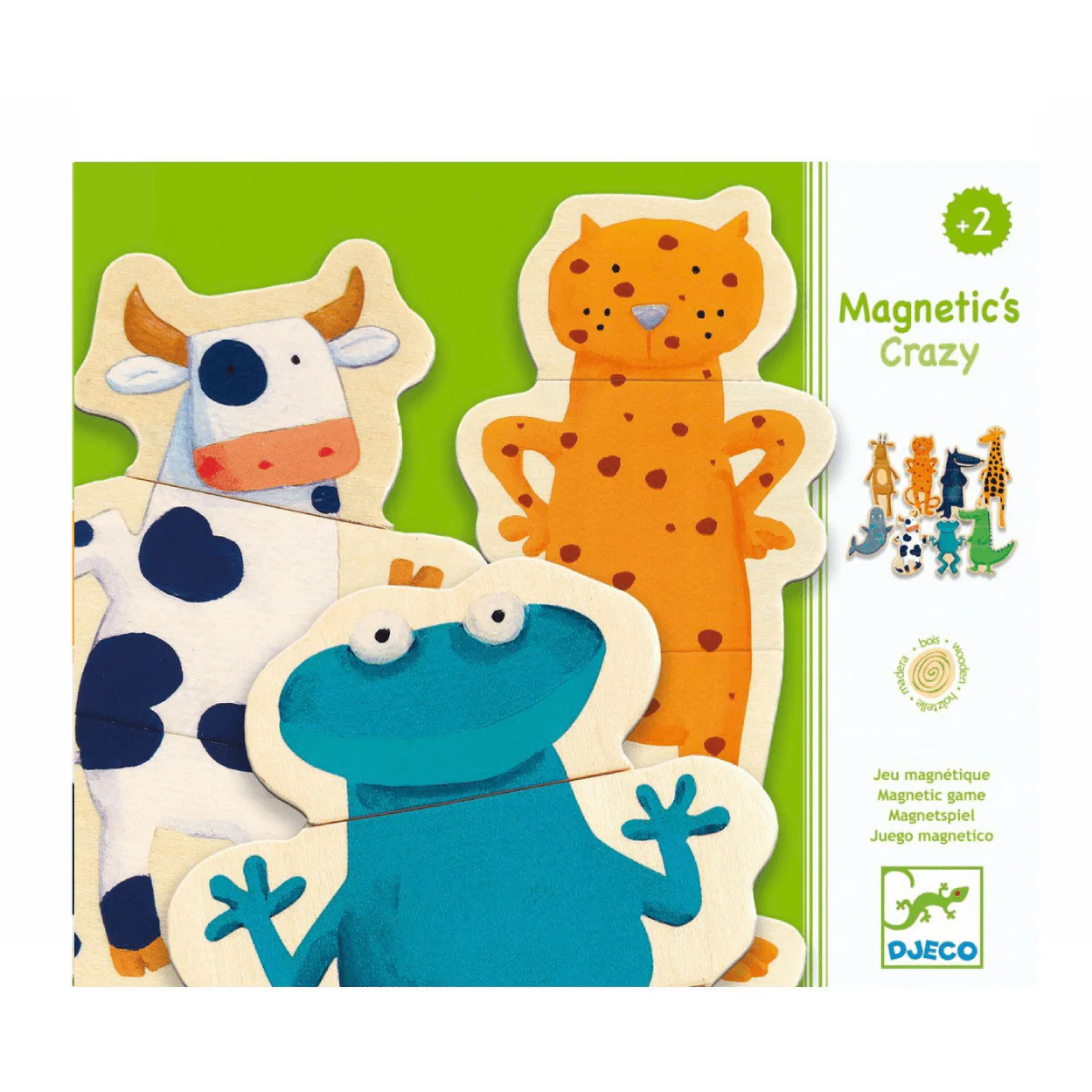 Djeco Wooden Magnets – Crazy Animal Mix & Match