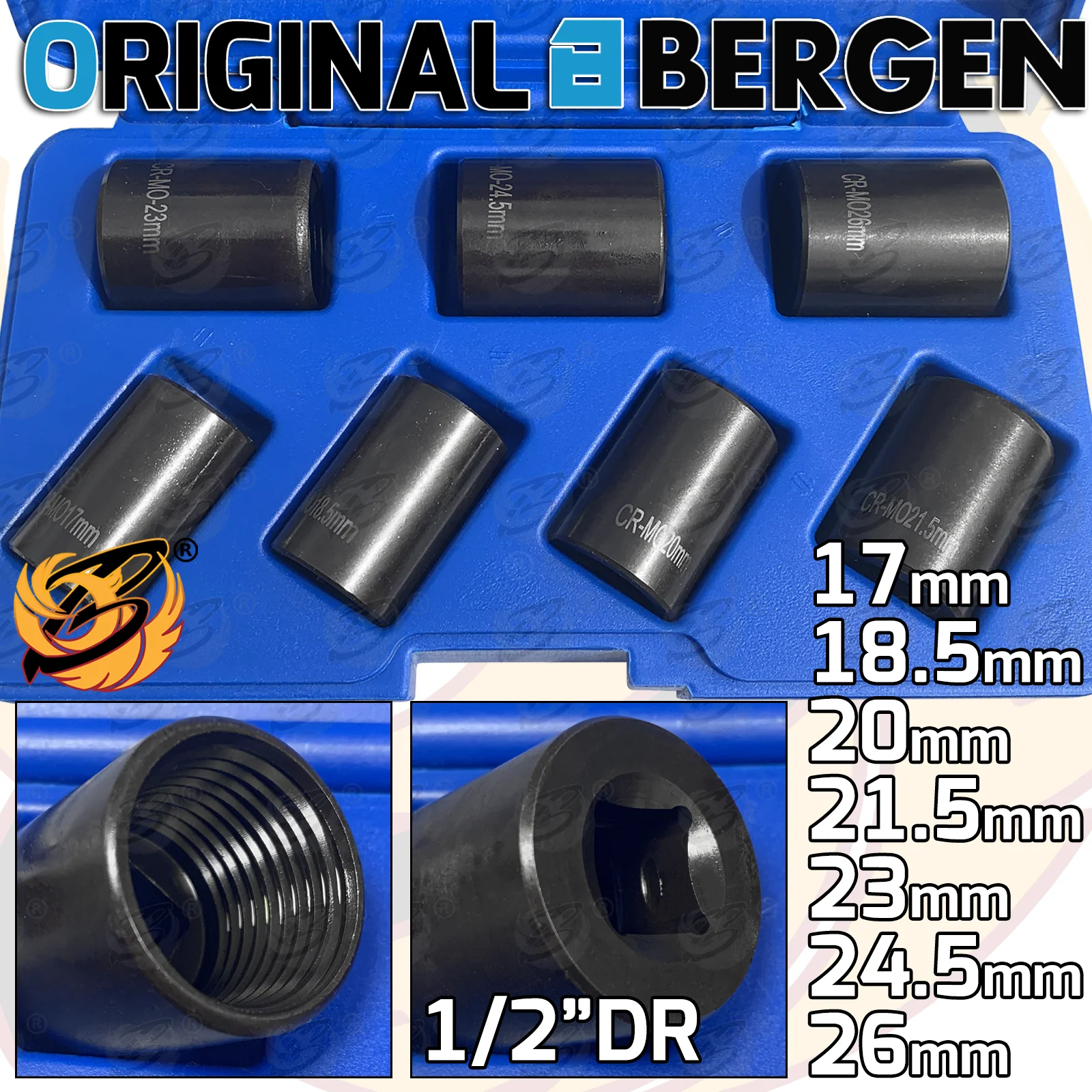 Bergen 7 Piece 1/2″ Drive Locking Wheel Nut Twist Sockets ( 17mm – 26mm )  1416 ( DIS )