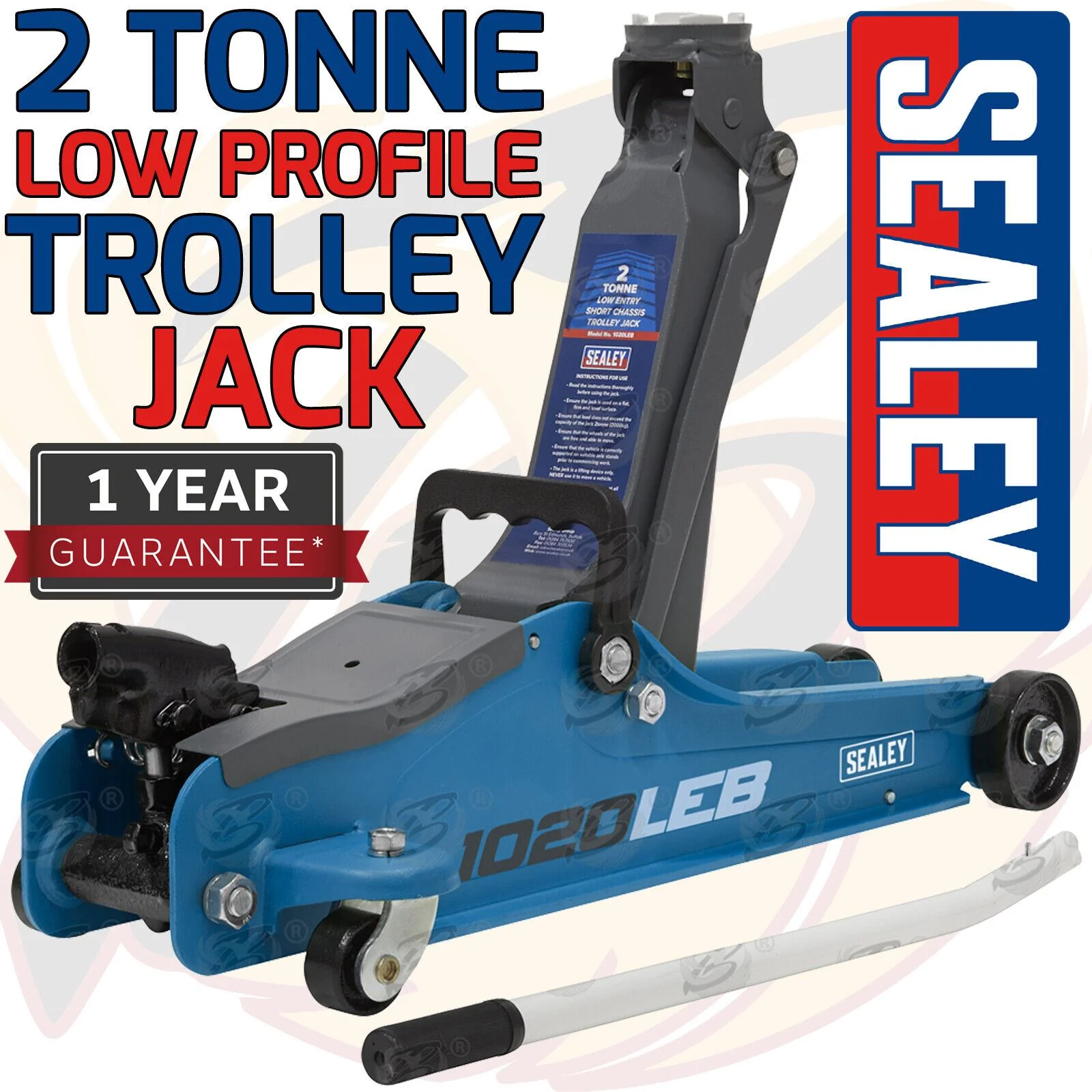Sealey 2 Tonne Low Profile Trolley Jack ( Blue )  1020LEB
