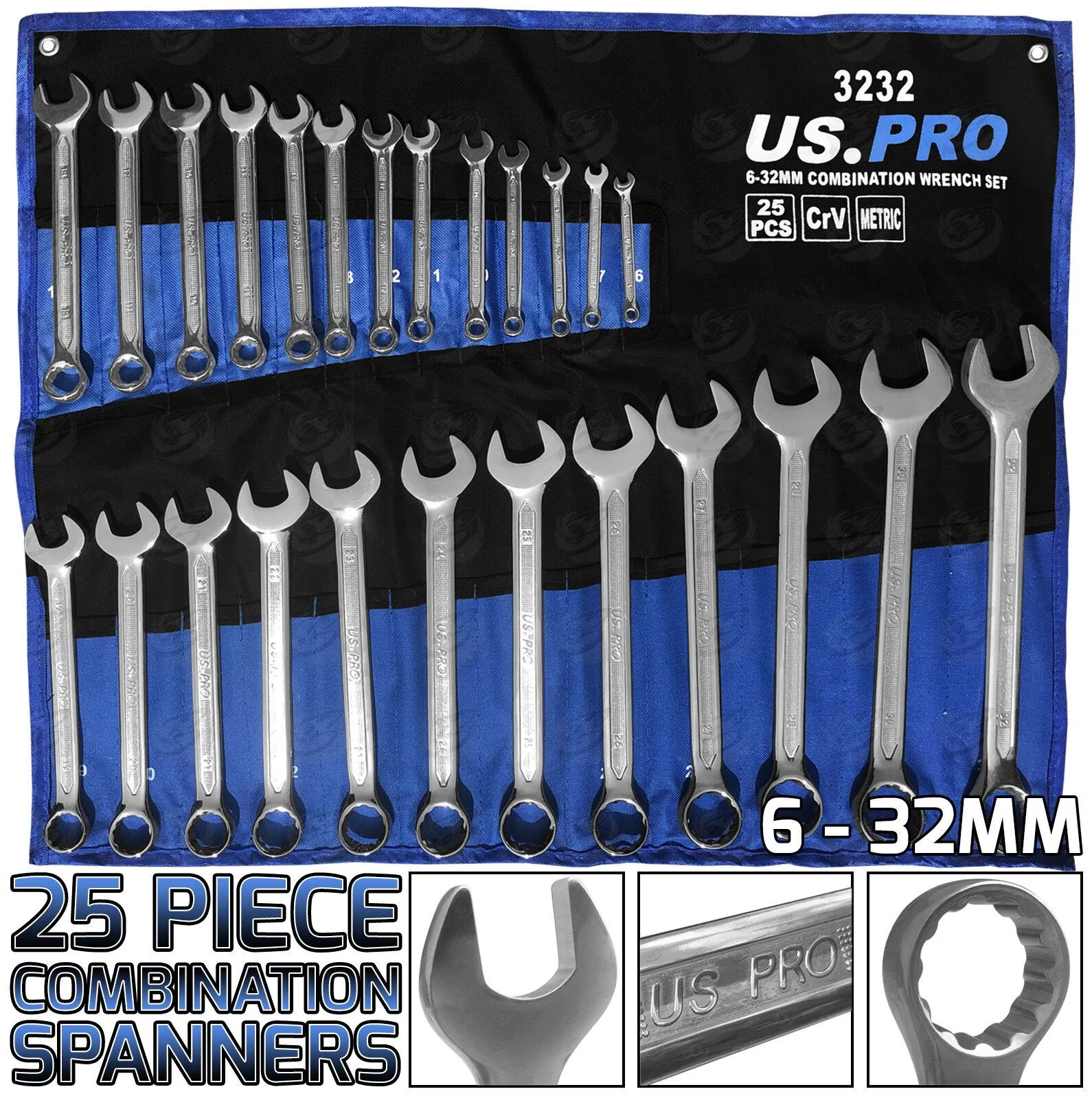 US Pro 25 Piece Combination Spanners 6mm – 32mm  3232