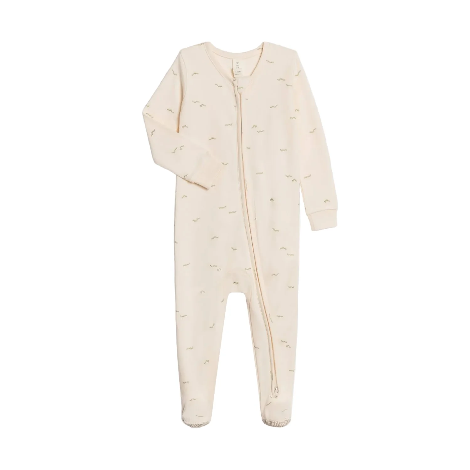 Colored Organics Peyton Zipper Sleeper – Caterpillar / Mint