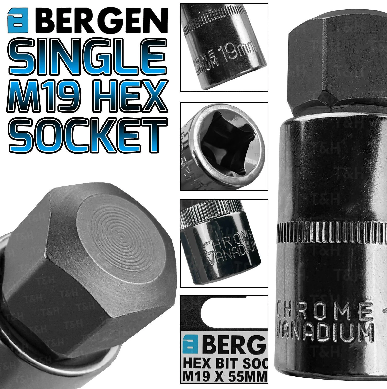 US PRO H19 1/2″ DRIVE 55MM LONG HEX BIT SOCKET ( SINGLE )