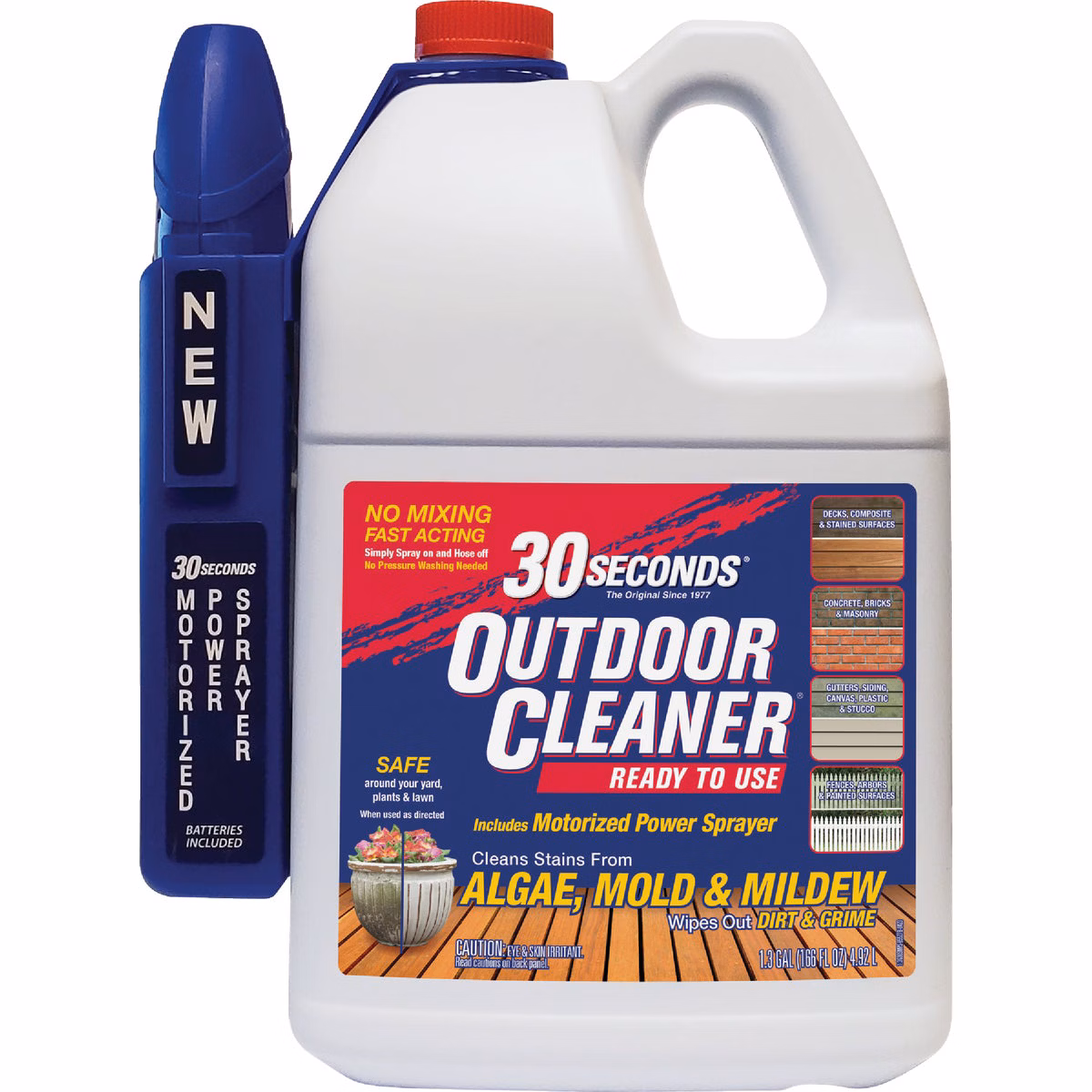 30 seconds 1.3 Gal. Ready To Use Power Sprayer Algae, Mold & Mildew Stain Remover Outdoor Cleaner