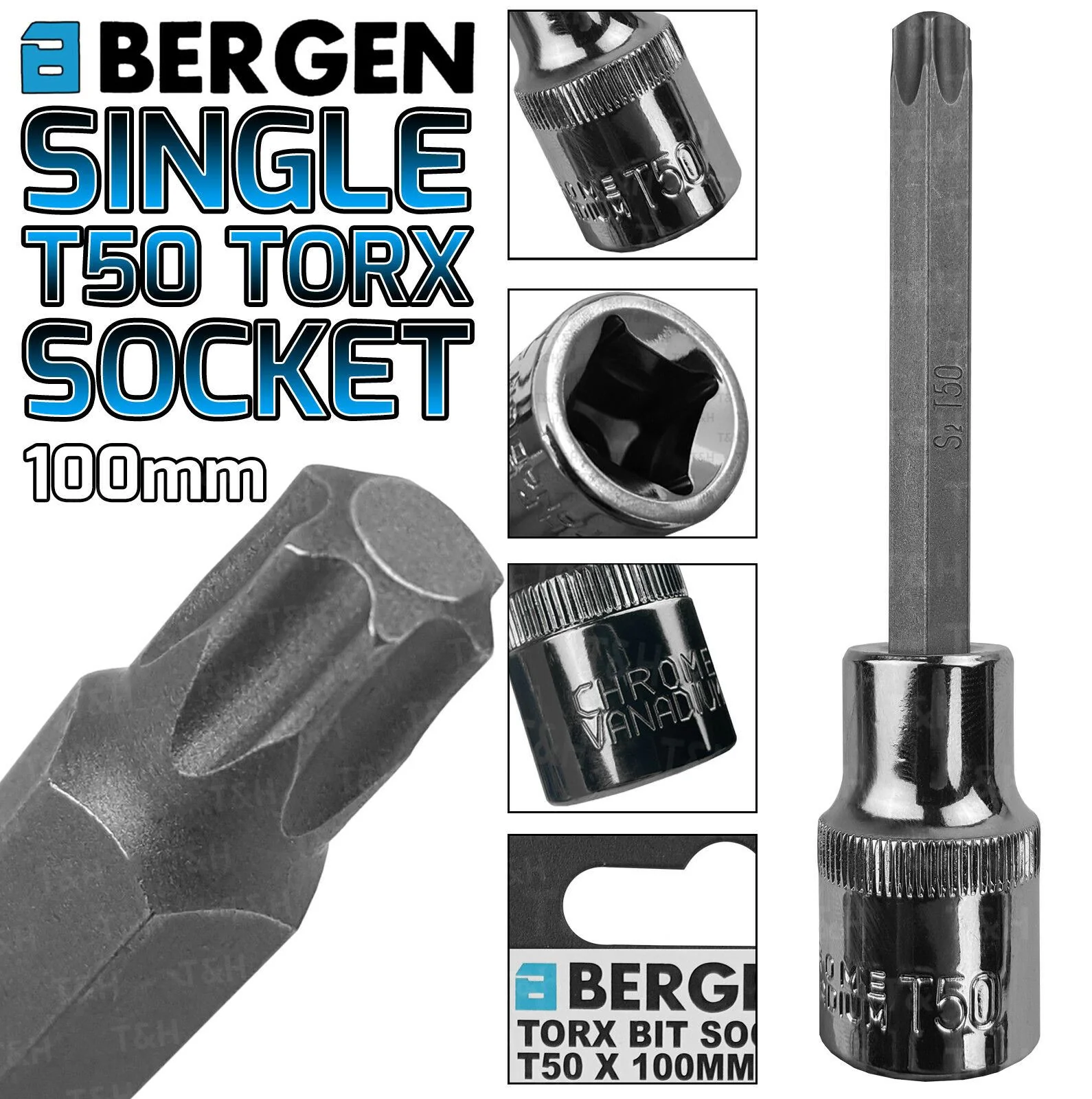 US Pro T50 1/2″ Drive 100mm Long Torx Bit Socket ( Single )  2001 / 3334