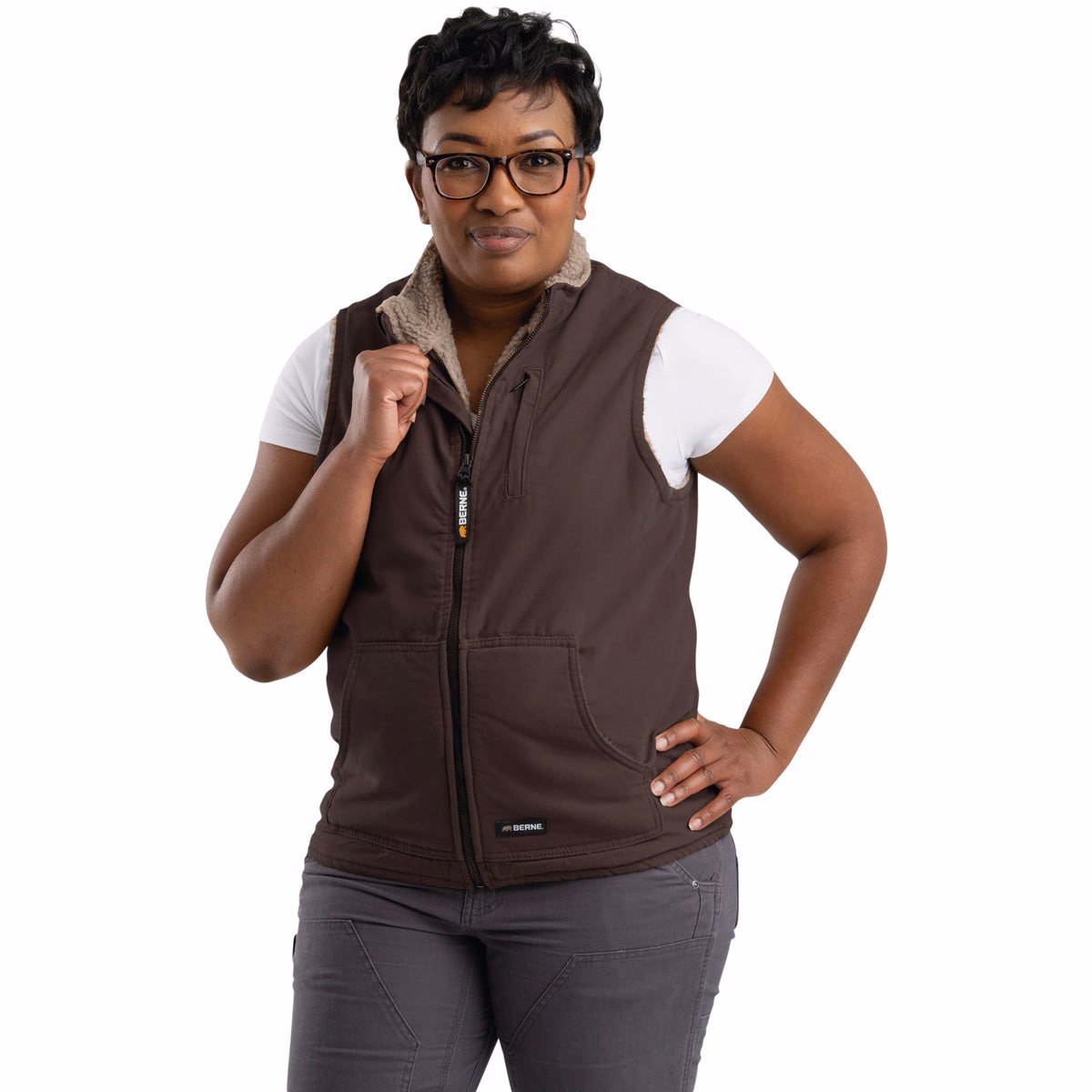 Berne Softstone Women's 2XL Tuscan Sherpa-Lined Vest