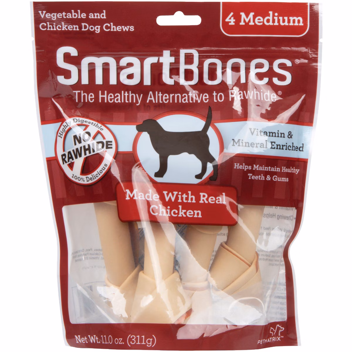 SmartBone Medium Chicken Chew Bone (4-Pack)