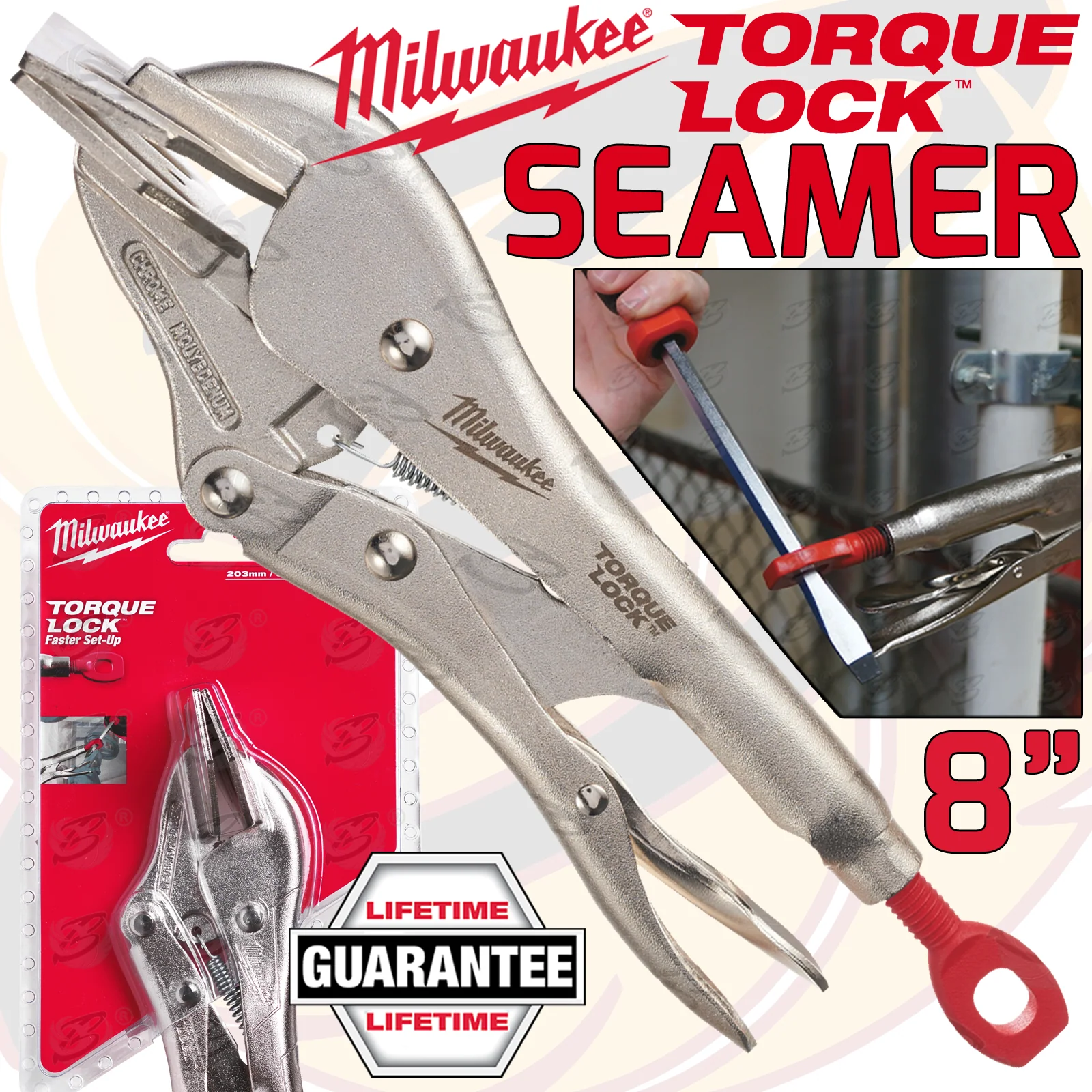 Milwaukee 8″ Seamer Torque Lock Locking Pliers ( 4932471734 )
