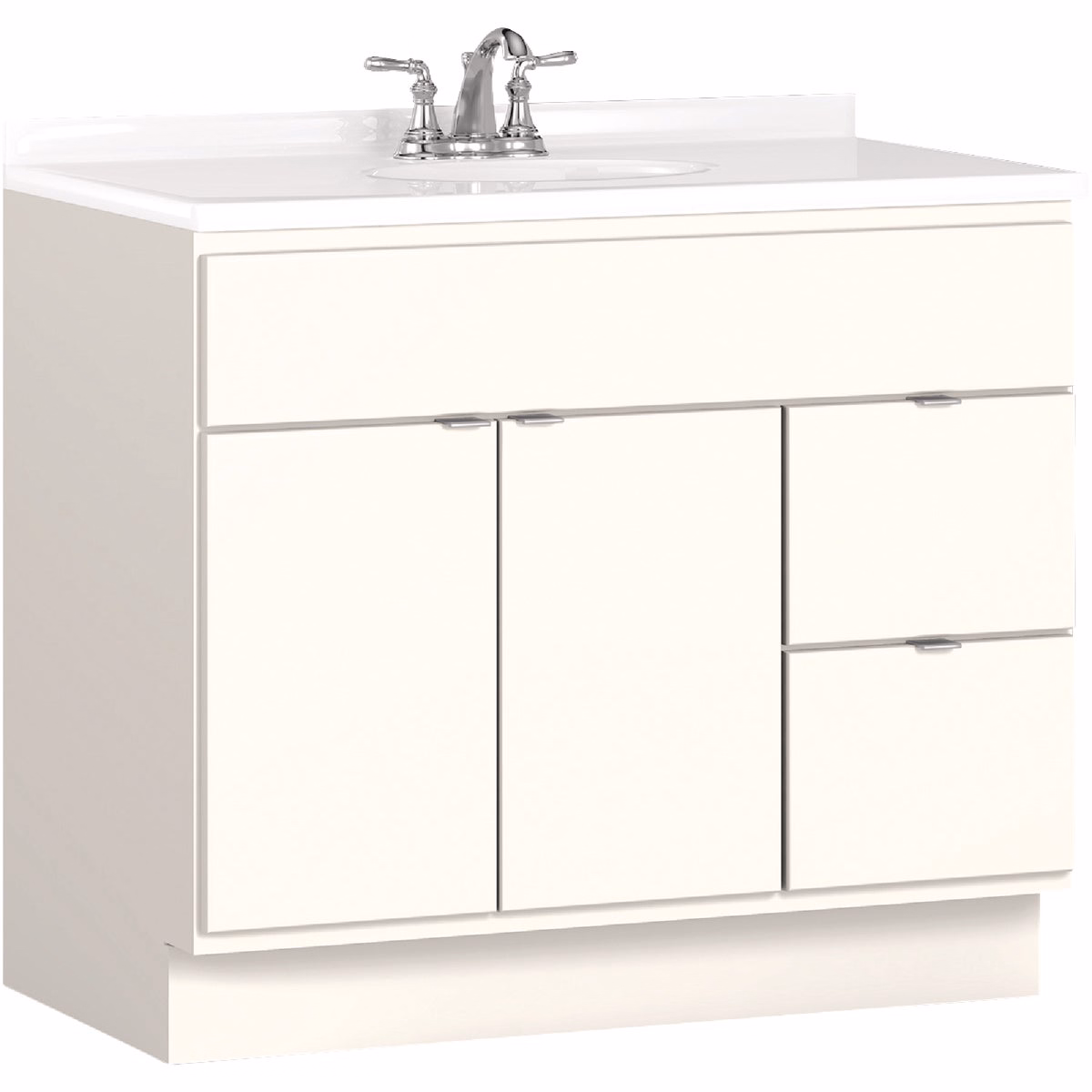 Bertch Riverside 36 In. W x 34-1/2 In. H x 21 In. D White Vanity Base without Top, 2 Door/2 Drawer