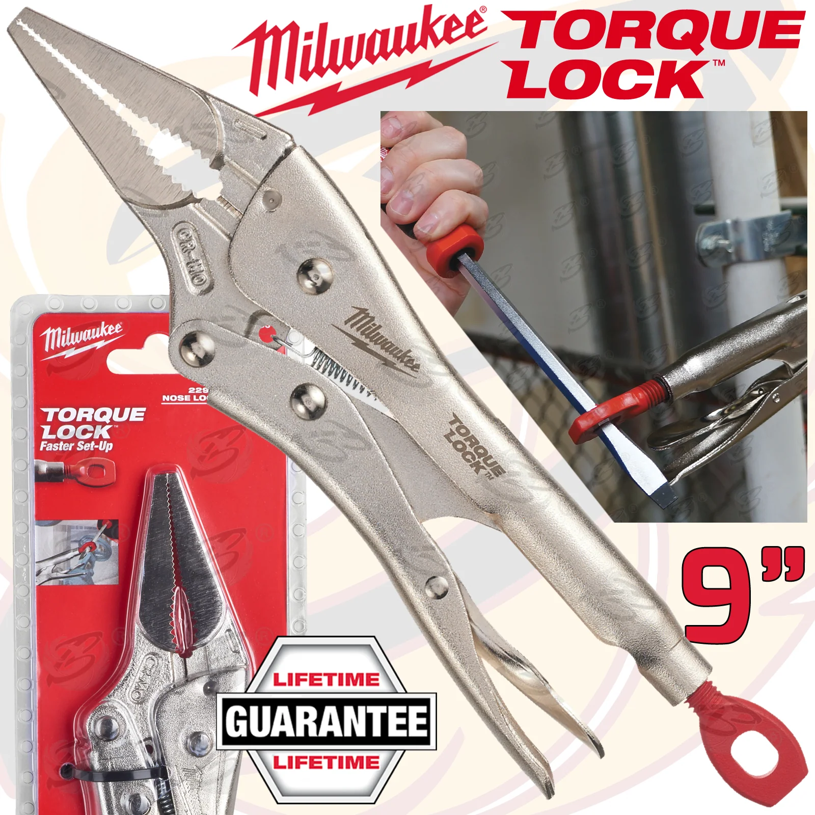 Milwaukee 9″ Long Nose Torque Lock Locking Pliers ( 4932471733 )