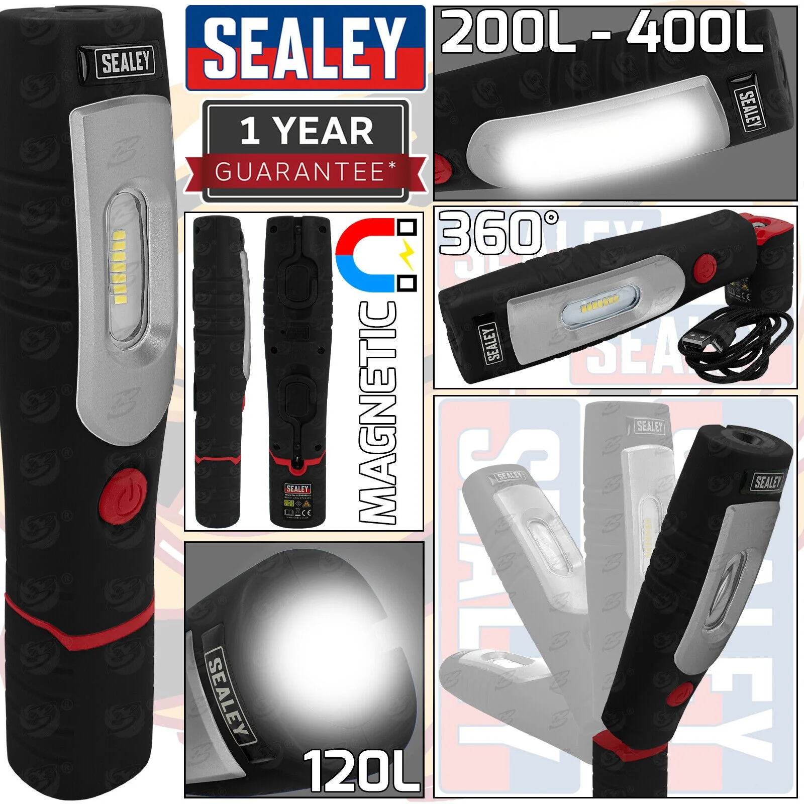 Sealey Rechargeable Smd Led Li – Ion Work Light ( Black )  LED3602