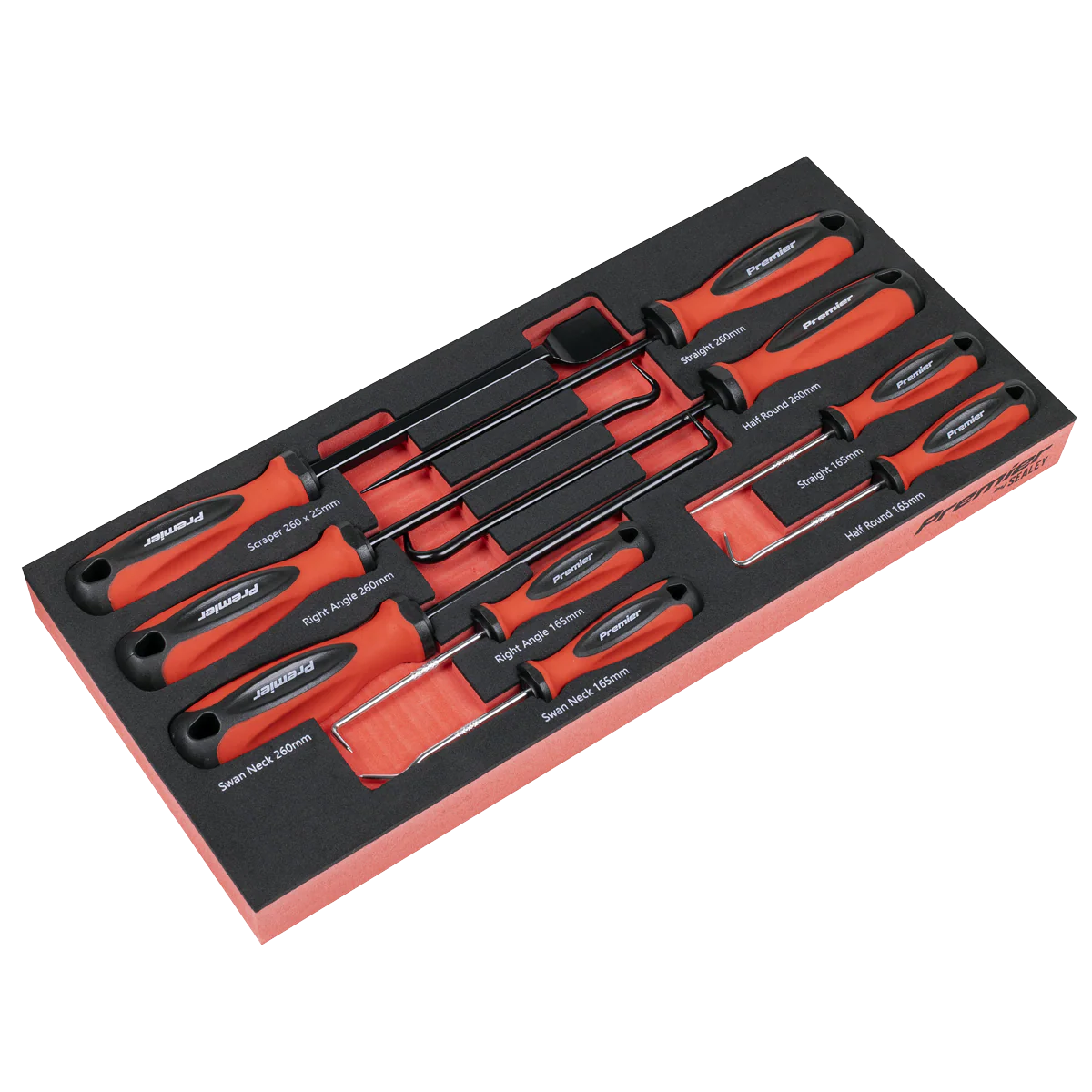 Sealey 9 Piece Hook – Pick & Scraper Set In EVA Foam Storage Block With A Manufacturers LifeTime Guarantee TBT65