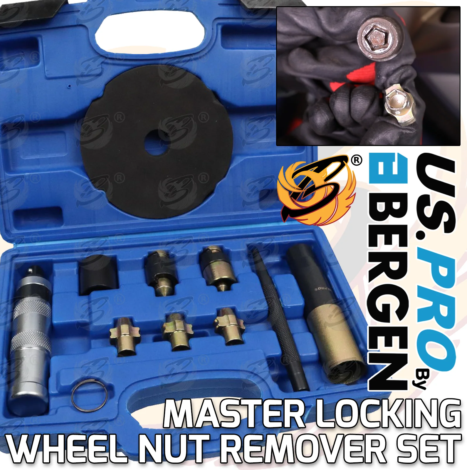 US Pro Universal Master Locking Wheel Nut Remover Set  7525