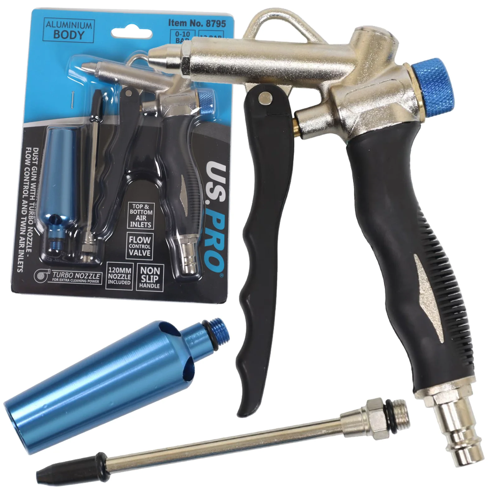 US Pro Dust Gun With Turbo Nozzle – Flow Control And Twin Air Inlets  8795