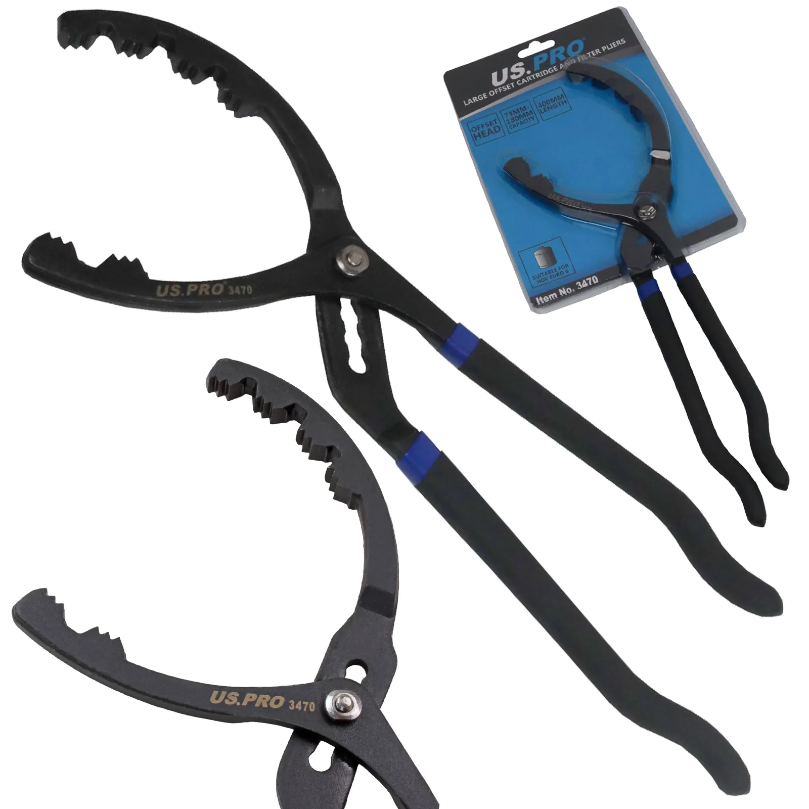 US Pro Oil Filter Pliers – 73mm To 180mm  3470