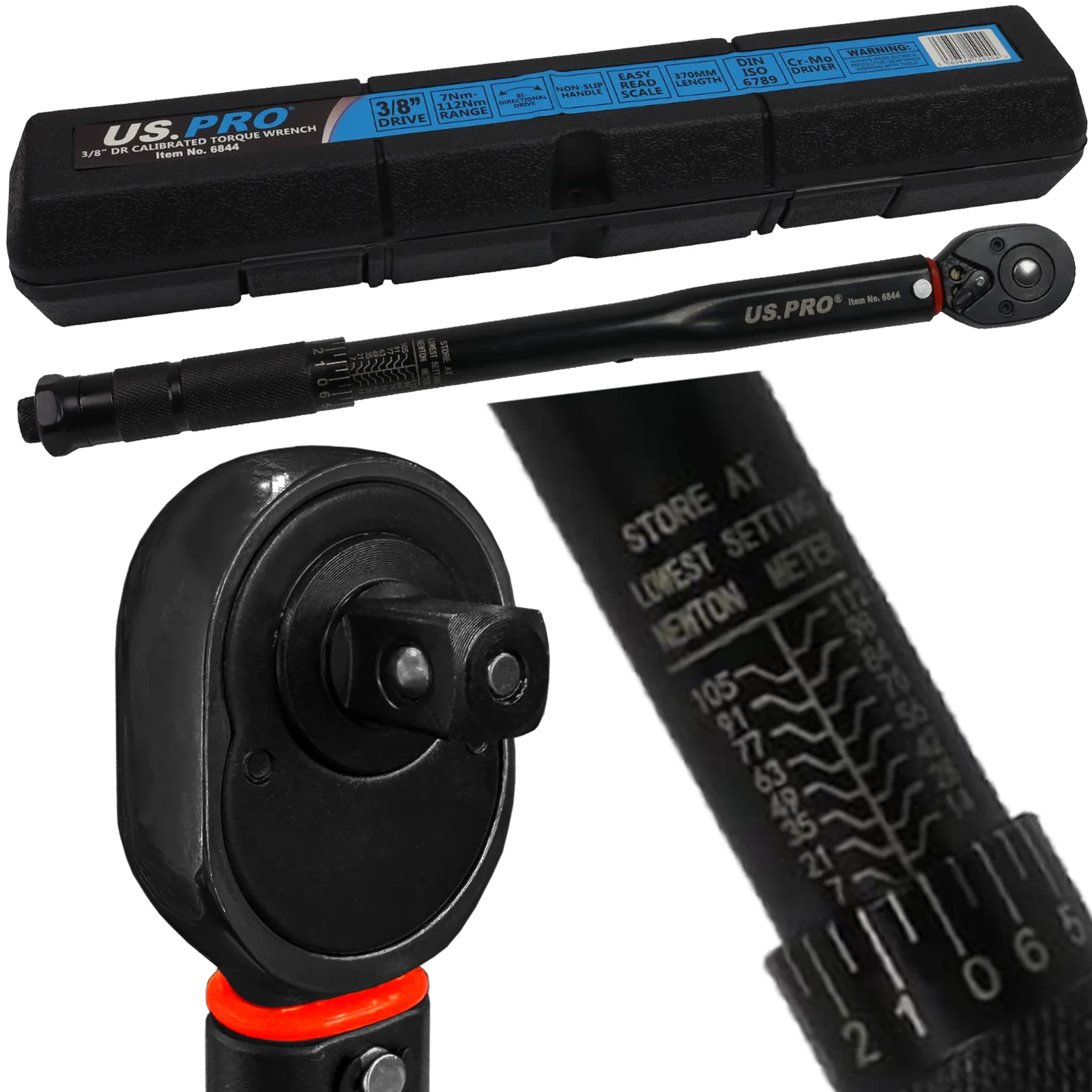 US Pro 3/8″ Drive Calibrated Torque Wrench 7-112 Nm (5-83 F  6844