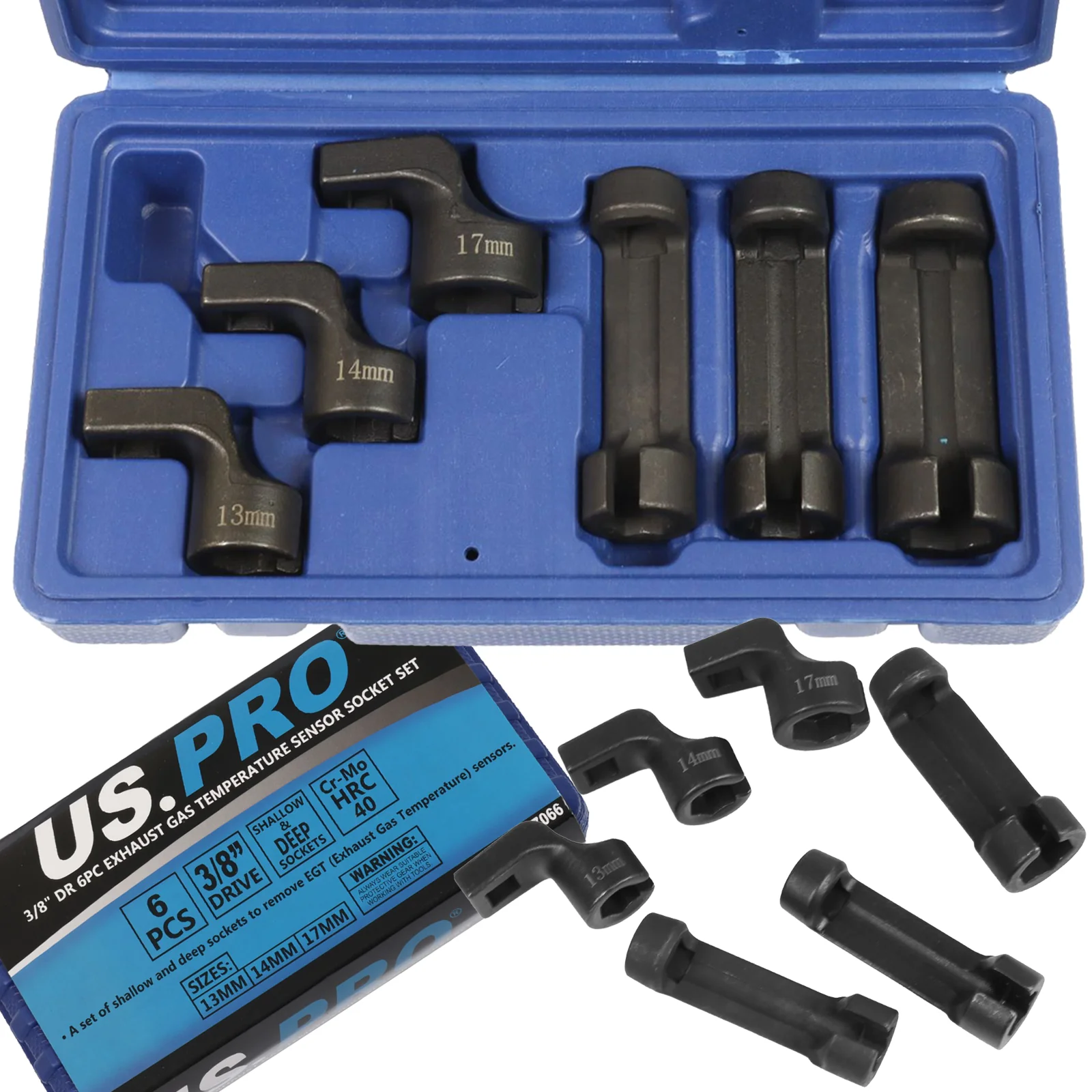 US Pro 6 Piece 3/8″ Drive Exhaust Gas Temperature Sensor Socket Set  7066