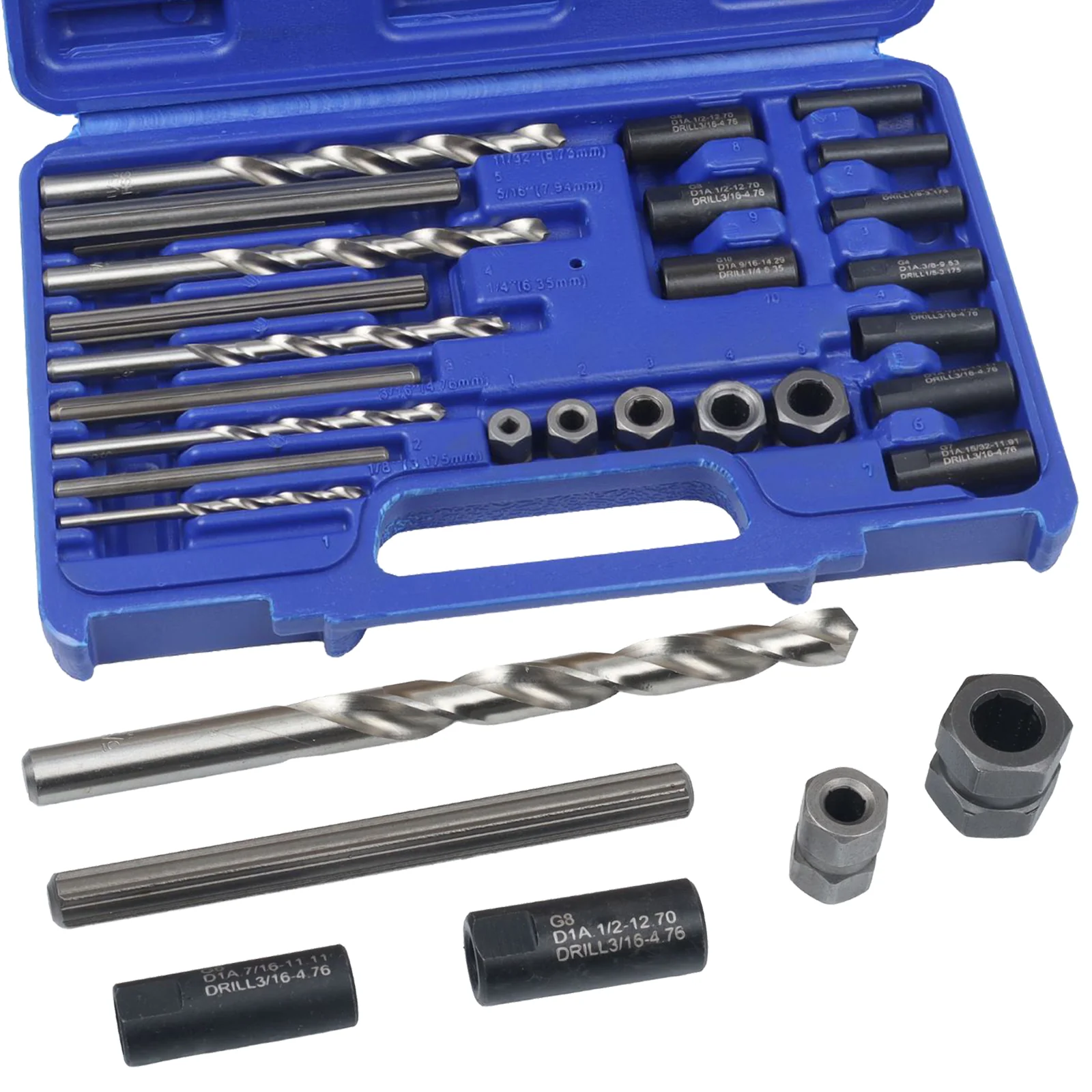 US Pro 25 Piece Screw Extractor Drill And Guide Set  2632