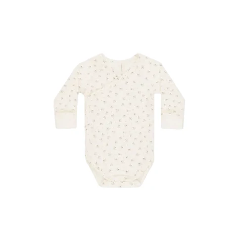 Quincy Mae Essentials Side Snap Bodysuit Fleur