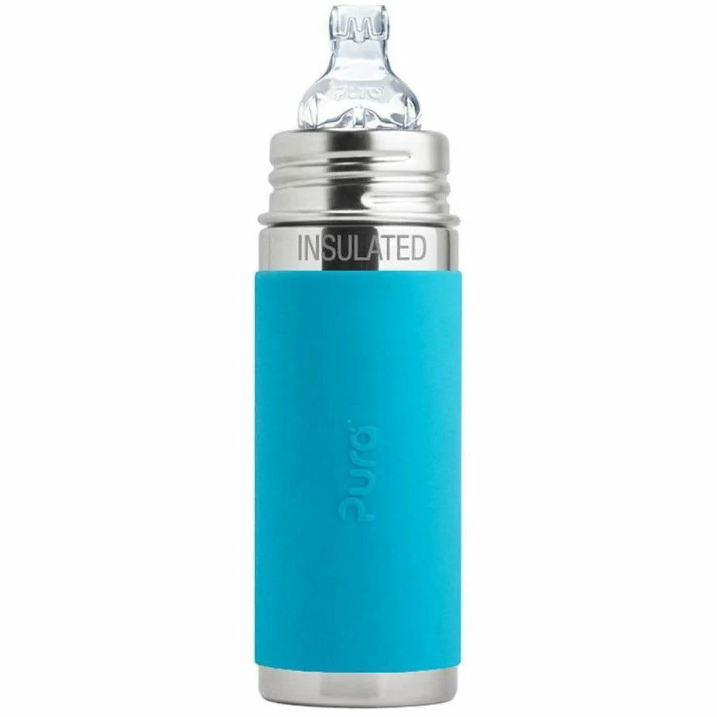 Pura Insulated Sippy Cup w/ Sleeve – Aqua
