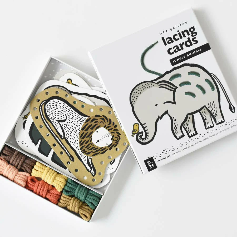 Wee Gallery Lacing Cards – Jungle Animals