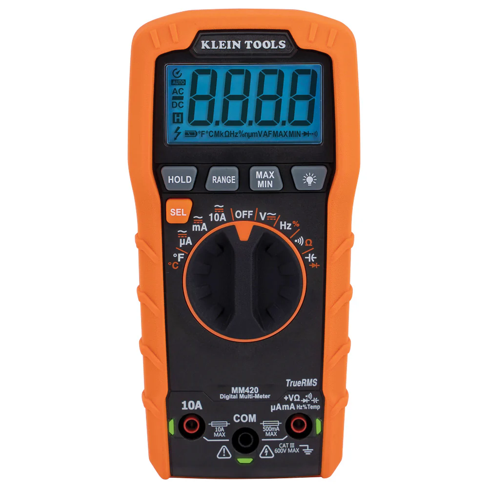 KLEIN TOOLS | Digital Multimeter, TRMS Auto-Ranging, 600V, Temp | #MM420