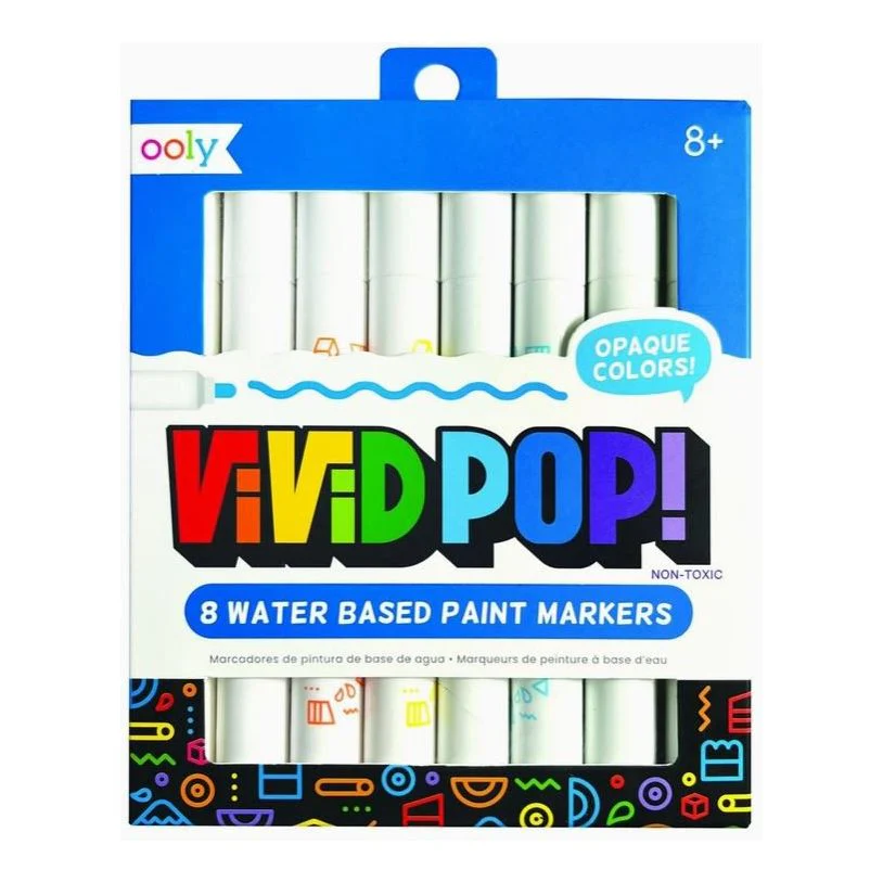 Ooly Vivid Pop! Water Based Paint Markers – 8 Colors