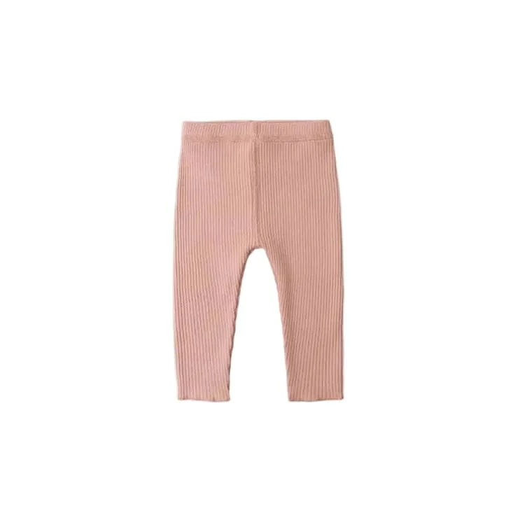 Quincy Mae Essentials Ribbed Legging Pink