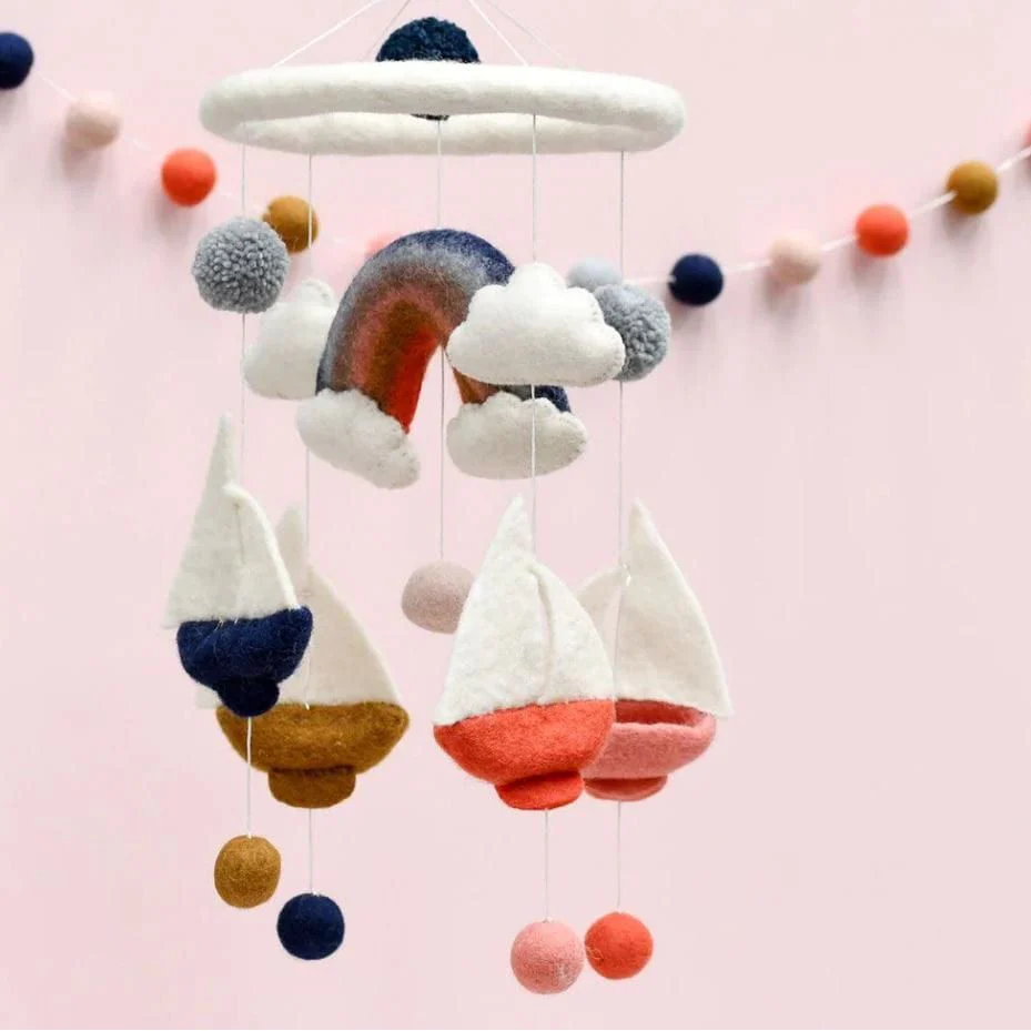 Tara Treasures Nursery Mobile – Spring Sailboats