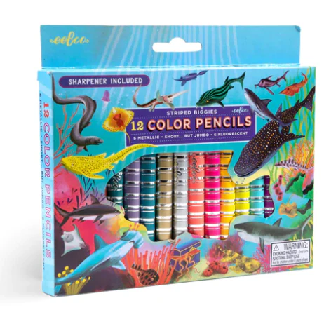 eeBoo Shark 12 Special Biggie Color Pencils