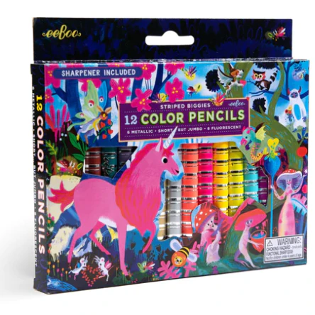 eeBoo Magical Creatures 12 Biggie Color Pencils